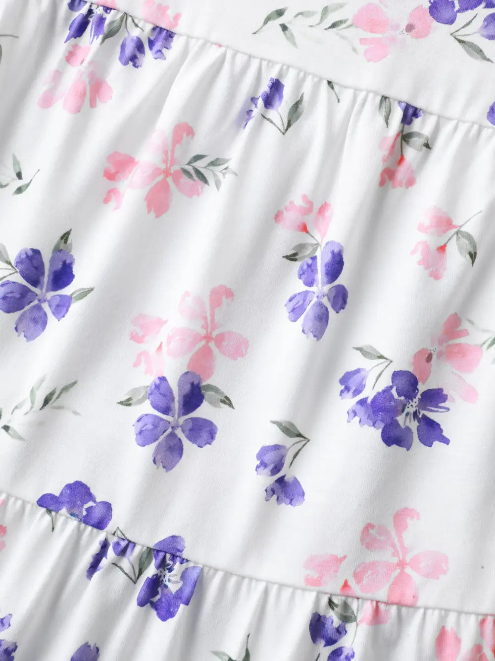 Floral Print Flutter Sleeve Layered T-Shirt