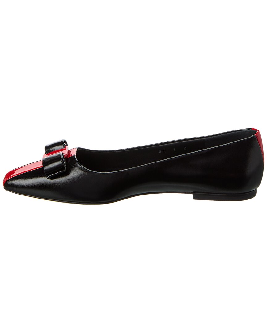 Ferragamo Siwar Bow Leather Ballet Flat