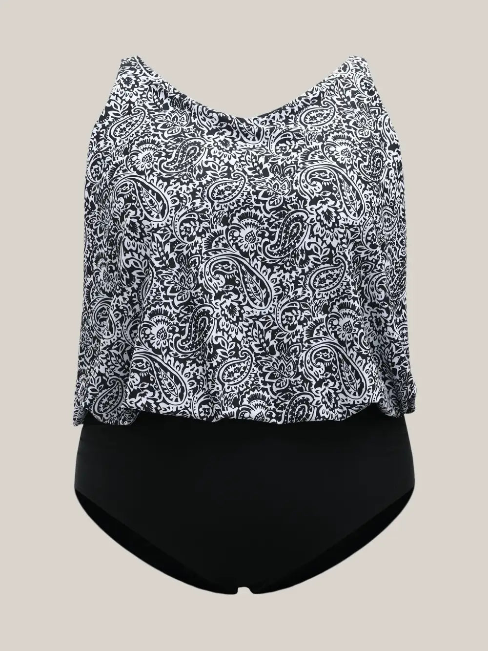 Paisley Print Ruched One-Piece Swimsuit