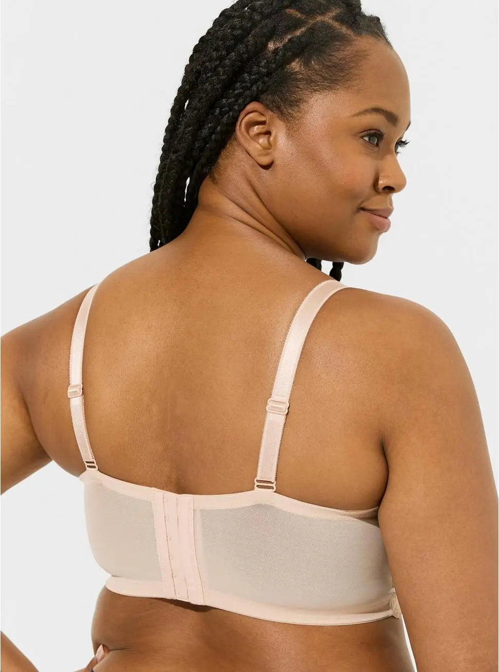 Full-Coverage Unlined Lace Straight Back Bra