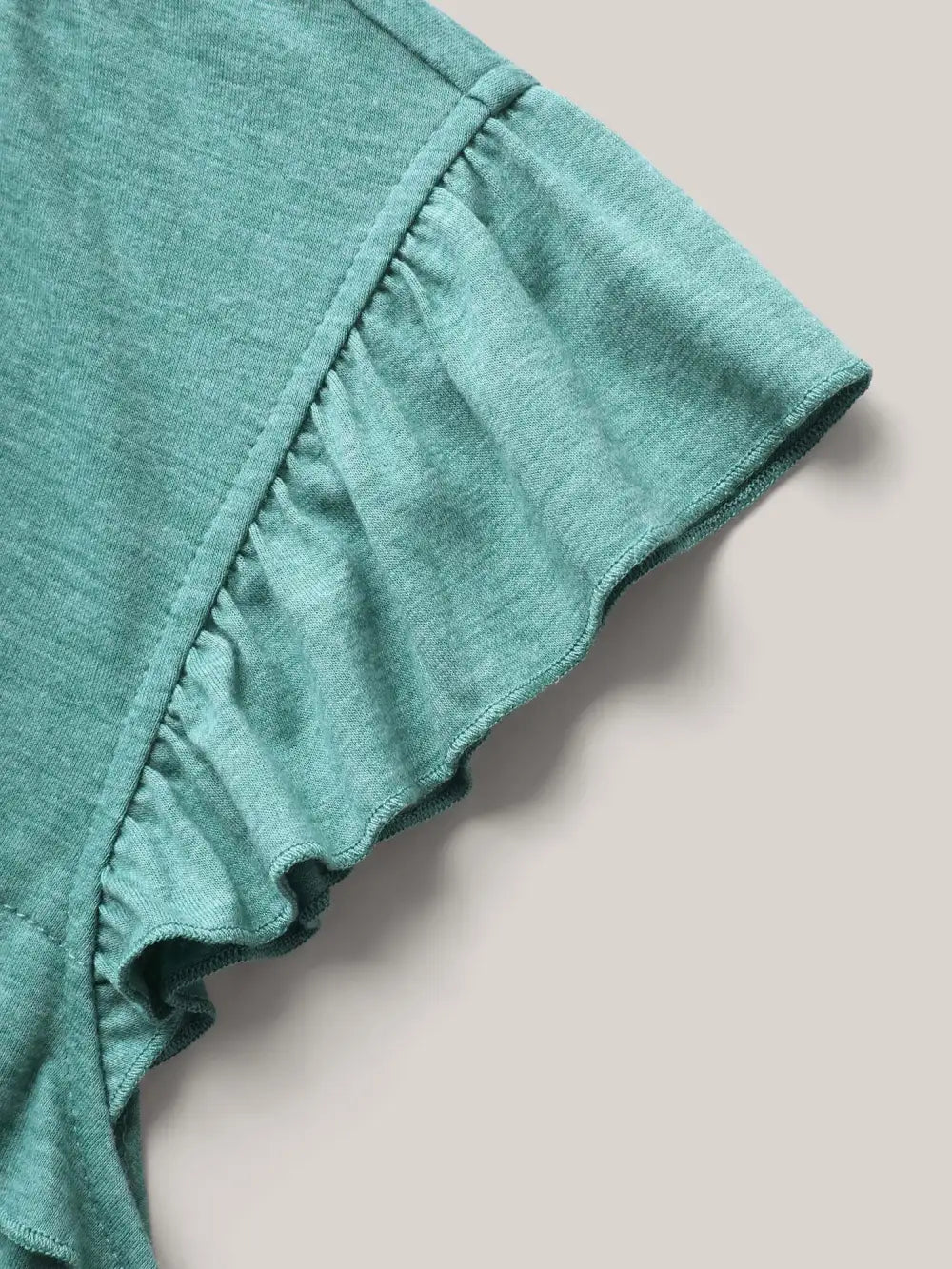 Pleated Neckline Flutter Sleeve Tank Top