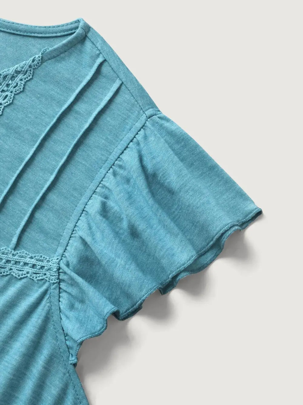 Lace Toothpick Pleat Solid Top