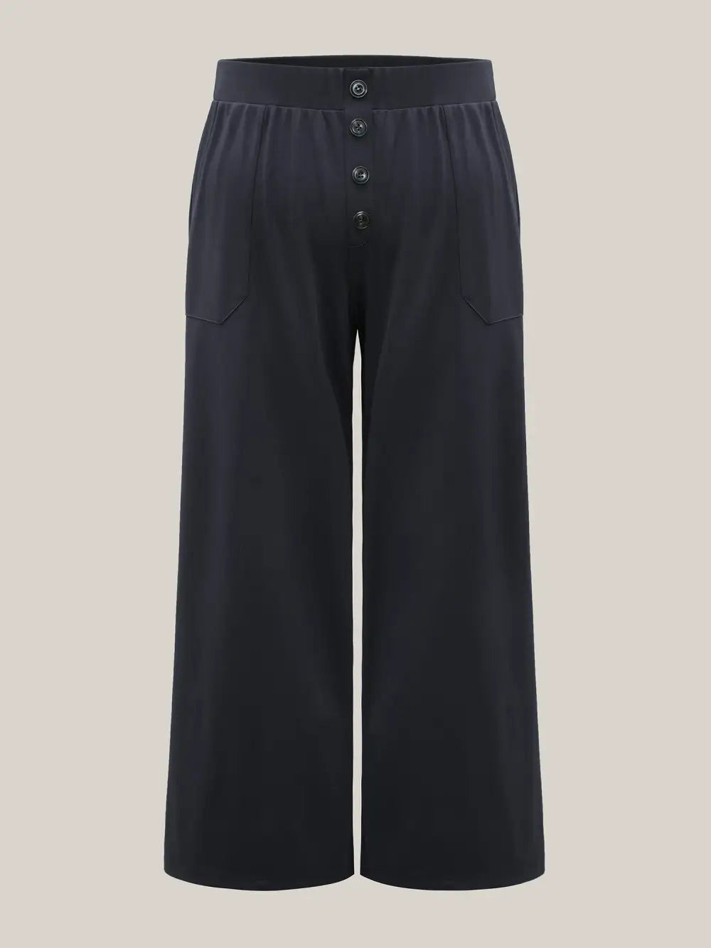 Button Front Wide-Leg Pants