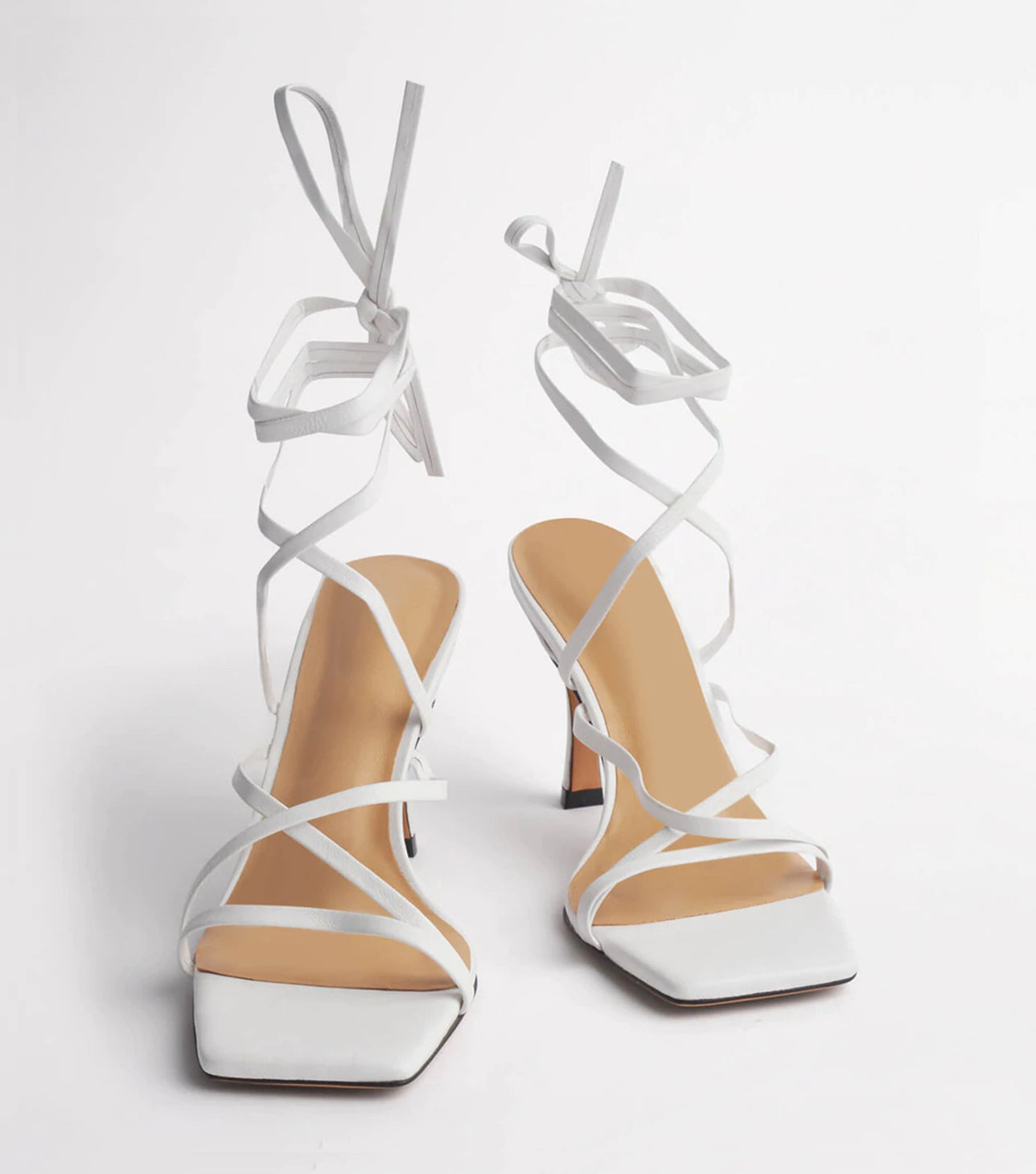Caden White Sheep Nappa Heels