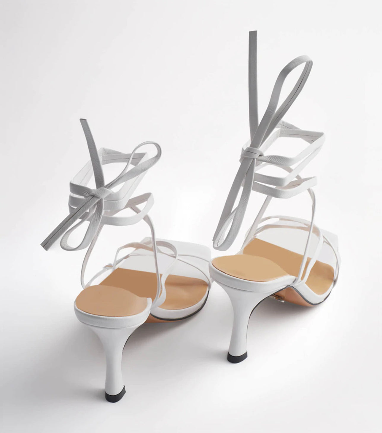 Caden White Sheep Nappa Heels