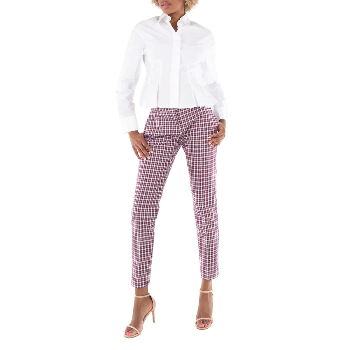 Burberry Hanover Straight-fit Check Cotton Tailored Trousers