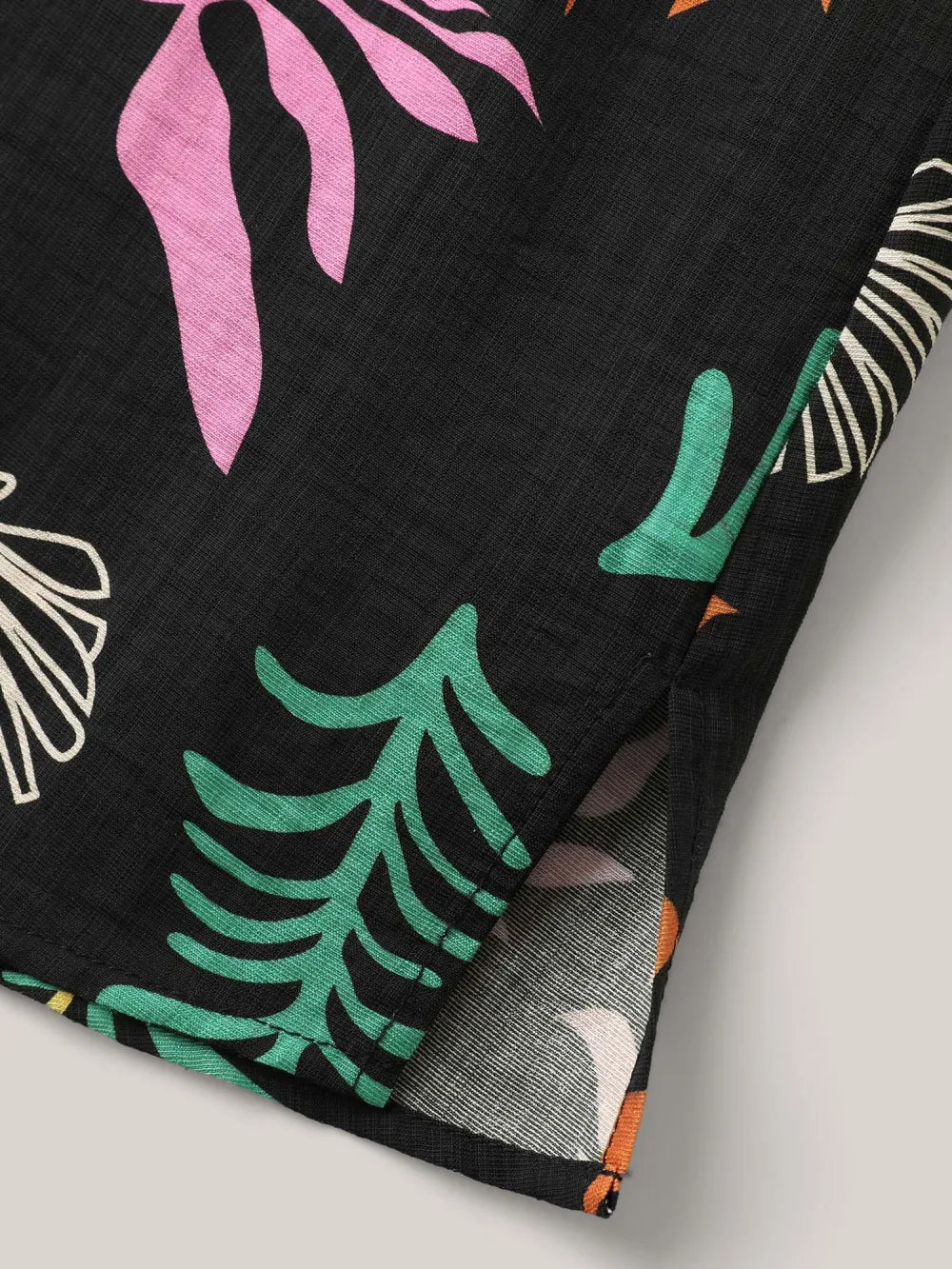 Multi-Color Leaf Print Tassels Blouse