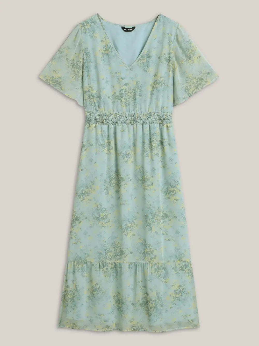 Breezy Floral Shirred Pockets Maxi Dress