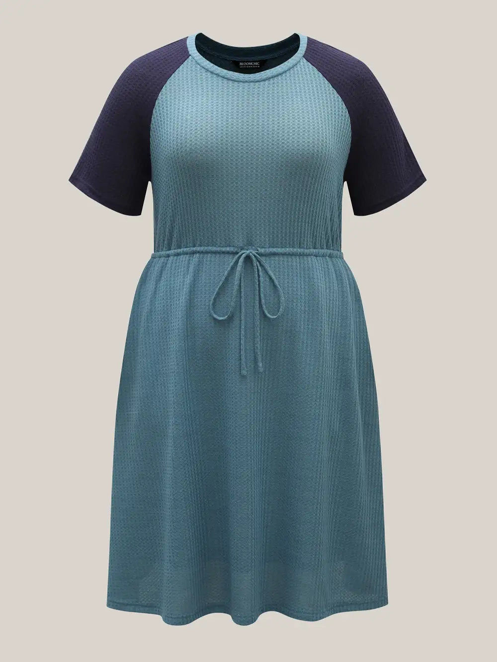 Textured Adjustable Waist Tie Knit Midi Dress