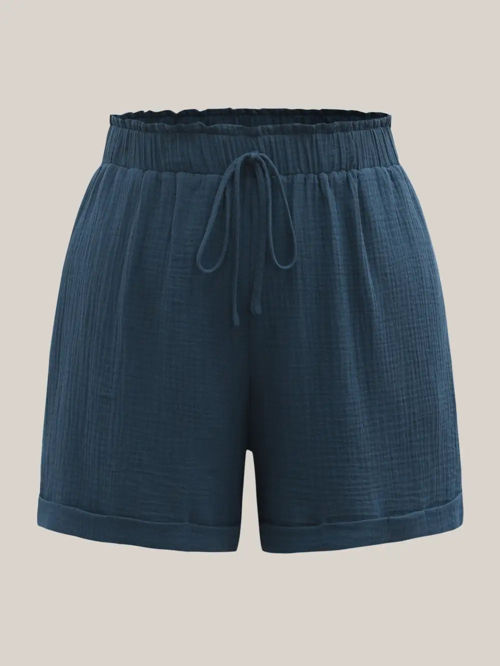 Curved Hem Straight-Leg Shorts