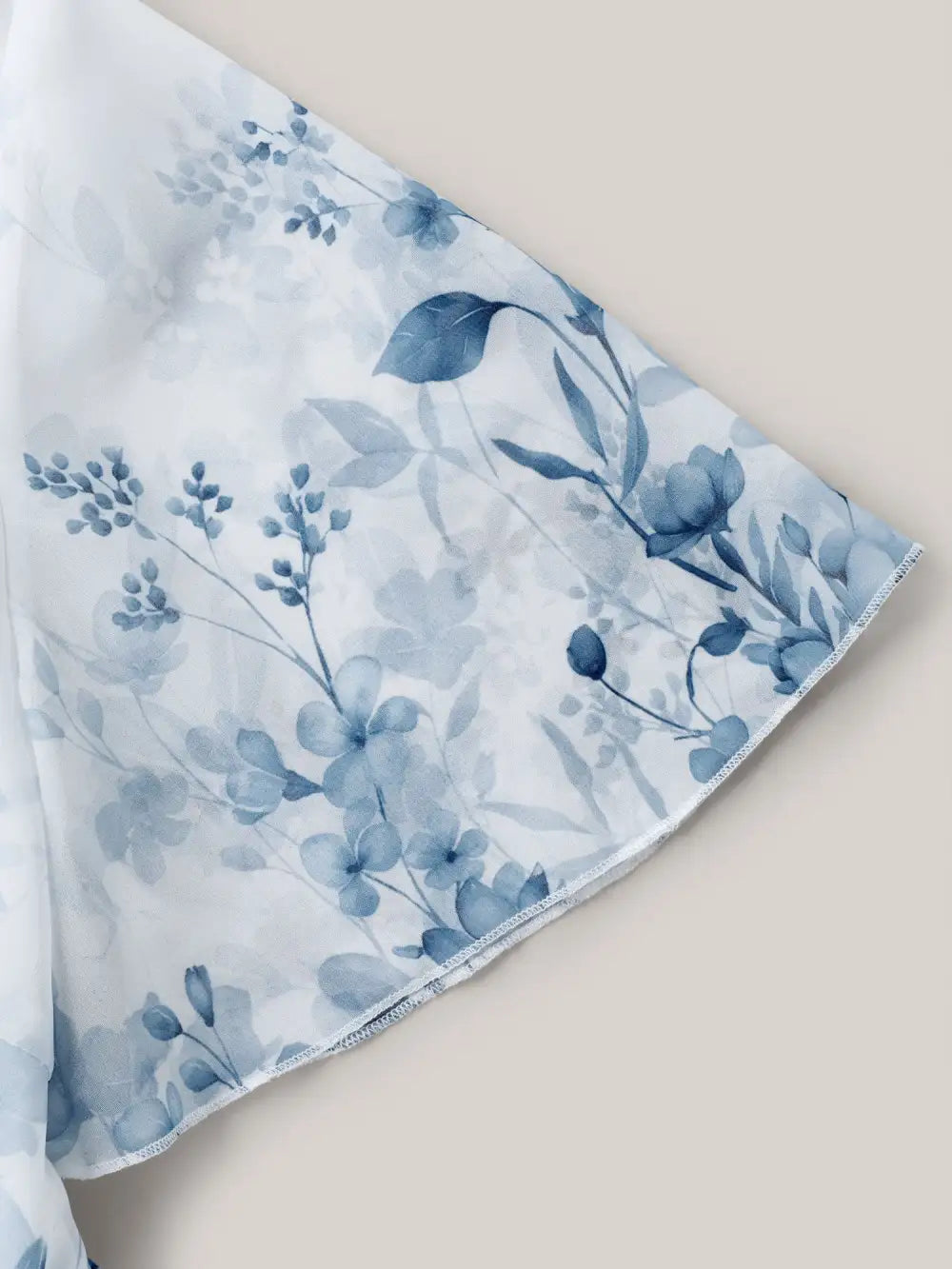 Floral Print Waist-Tie Flared Shirt