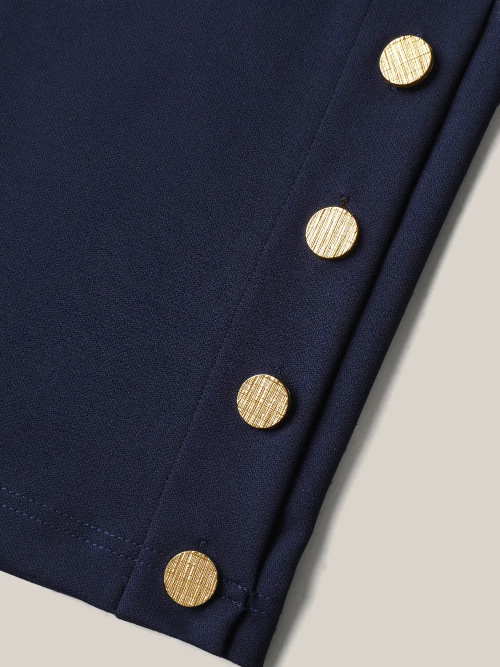 Button Detail Wide-Leg Pull-On Pants