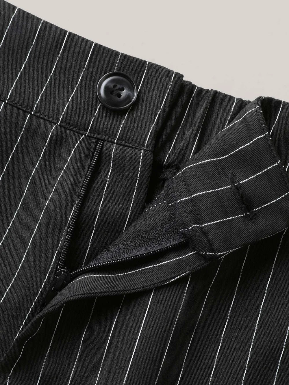 Stripes Print Pockets Straight-Fit Pants