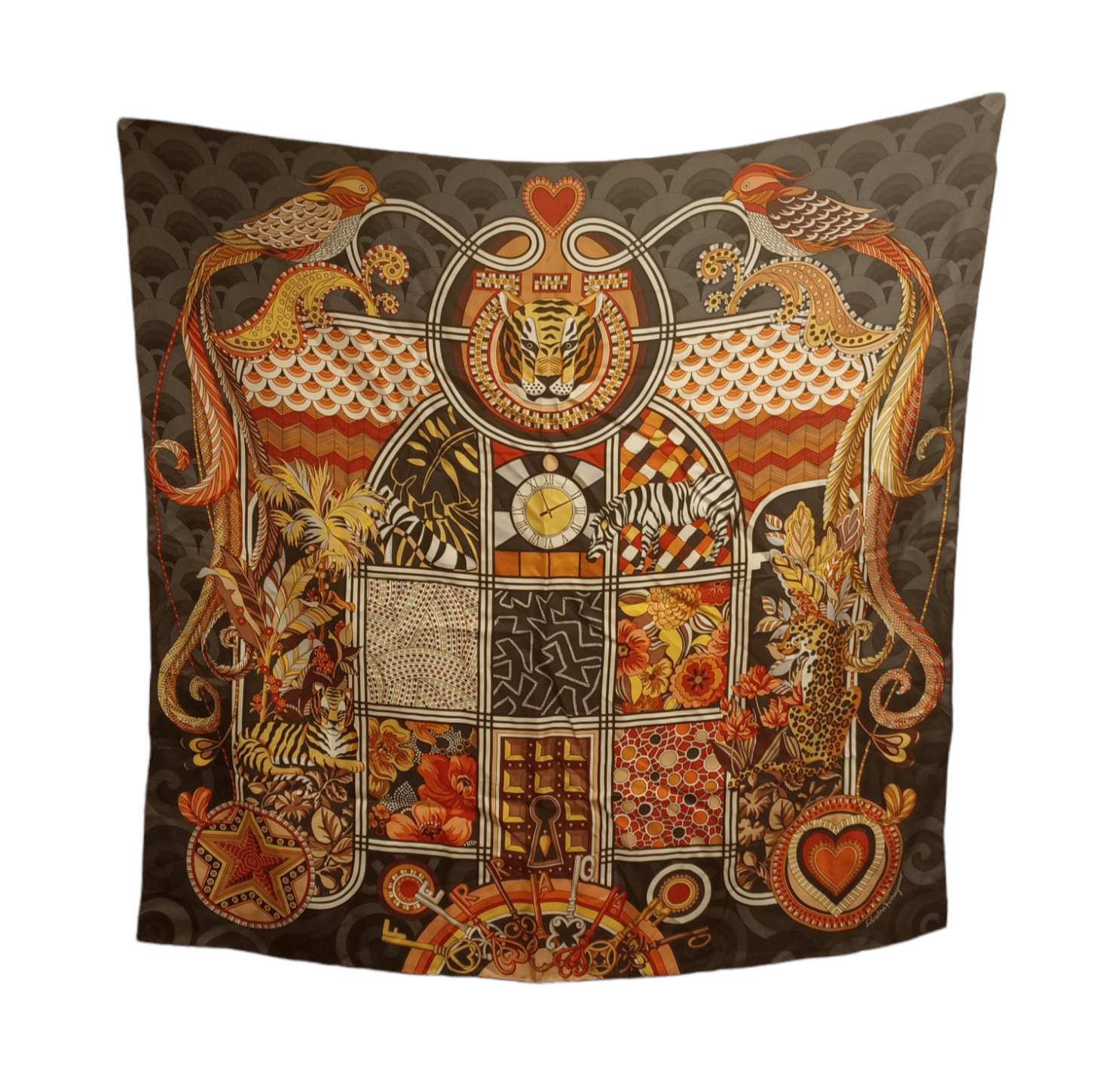 SALVATORE FERRAGAMO Women's 707750 Print Silk Scarf