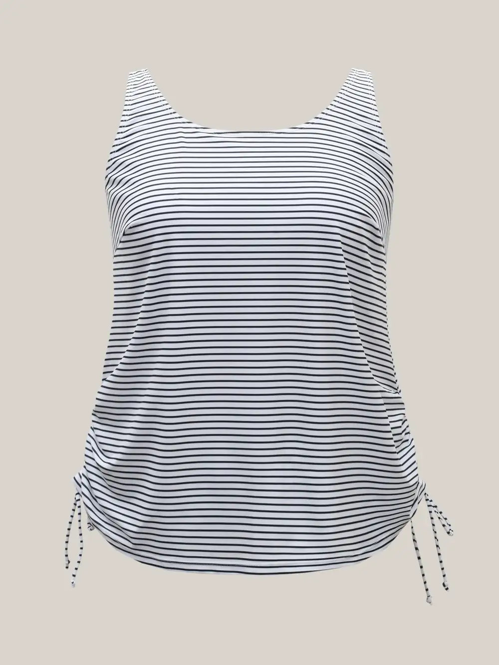 Striped Non-Removable Cups Swim Tankini