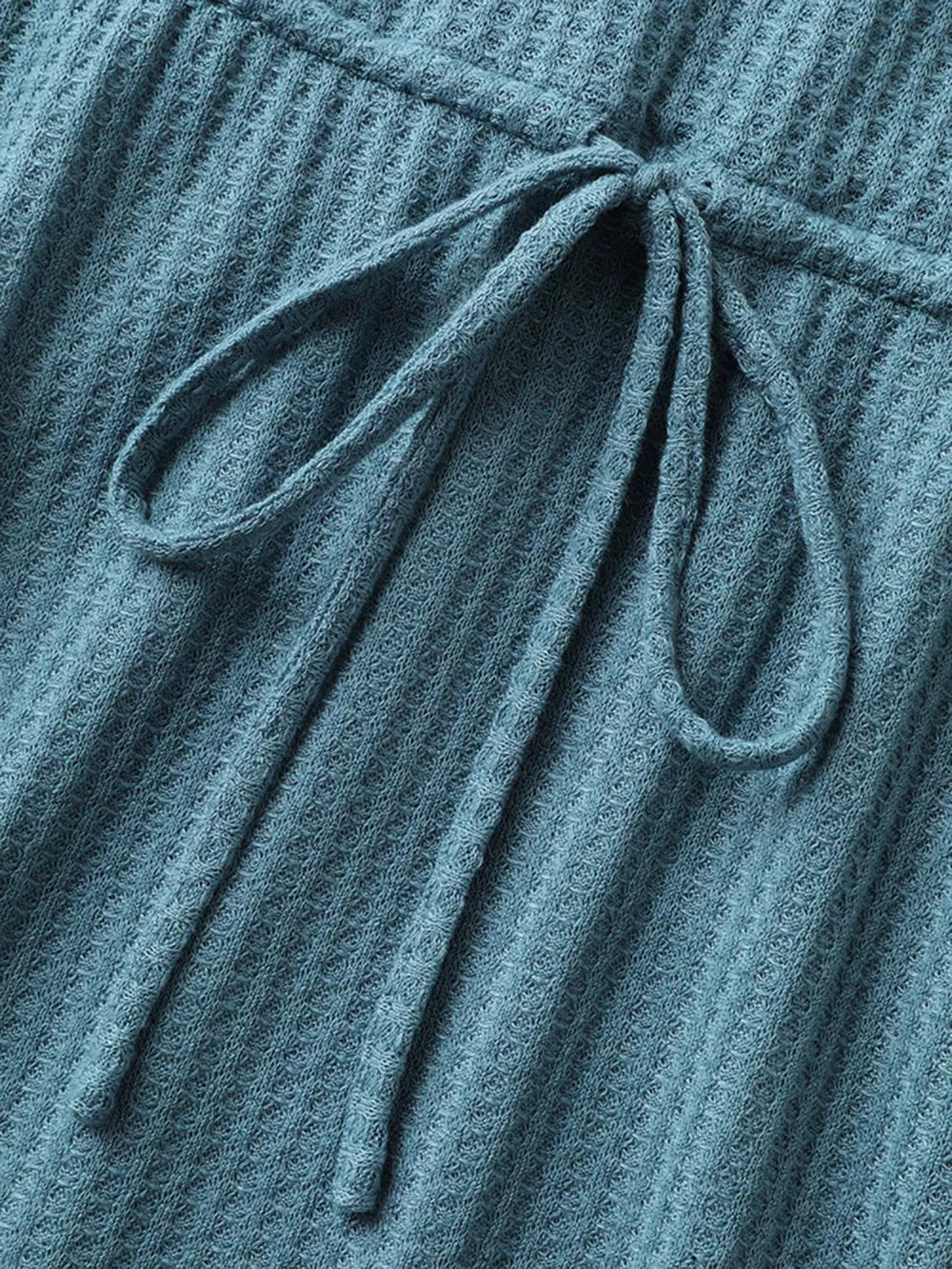 Textured Adjustable Waist Tie Knit Midi Dress