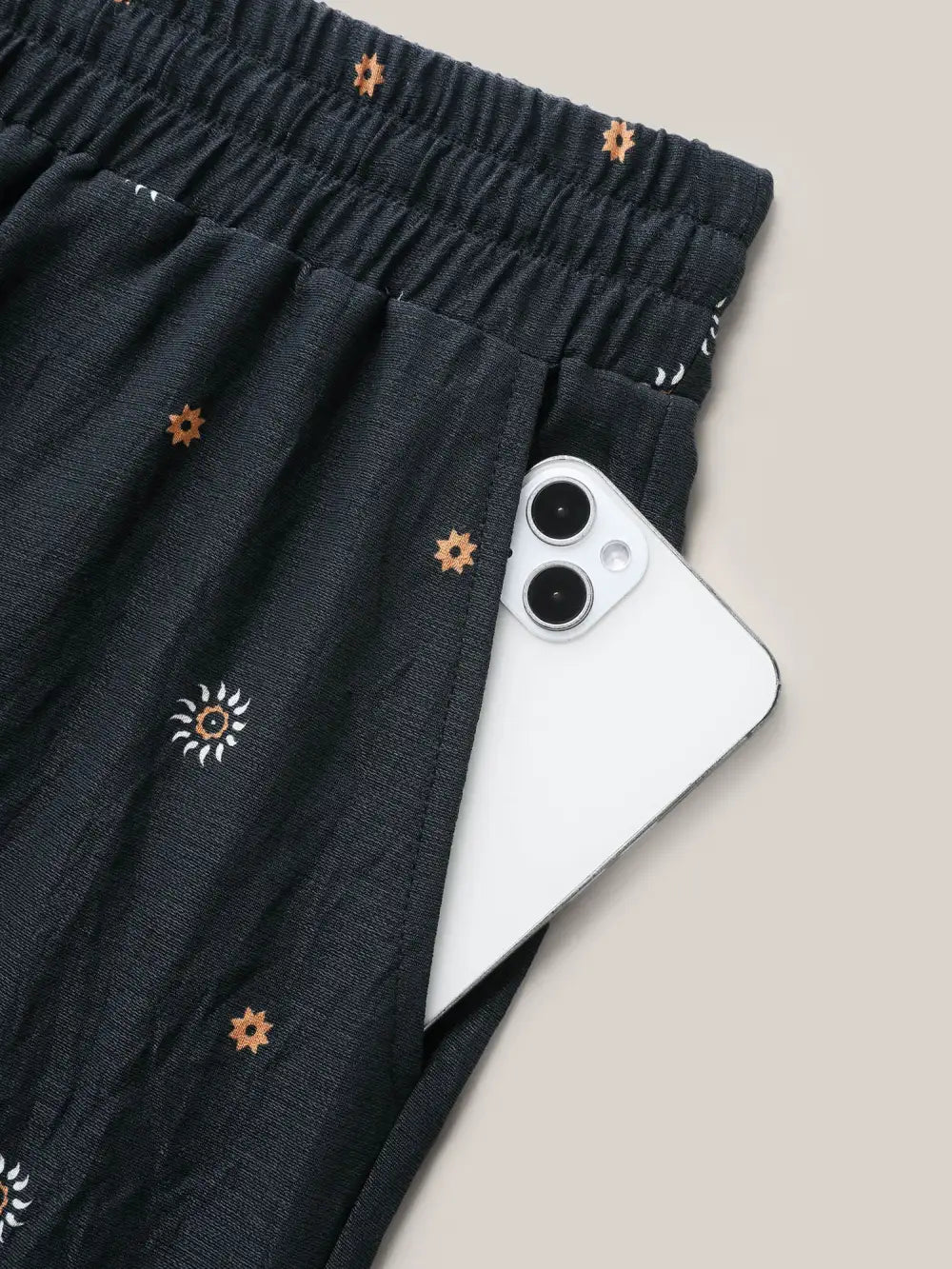 Paisley Print Wide-Leg Airy Pants
